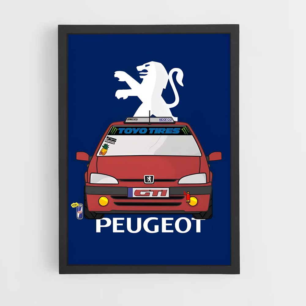 Poster Chat et Moteur – affiche Peugeot (vue 2)